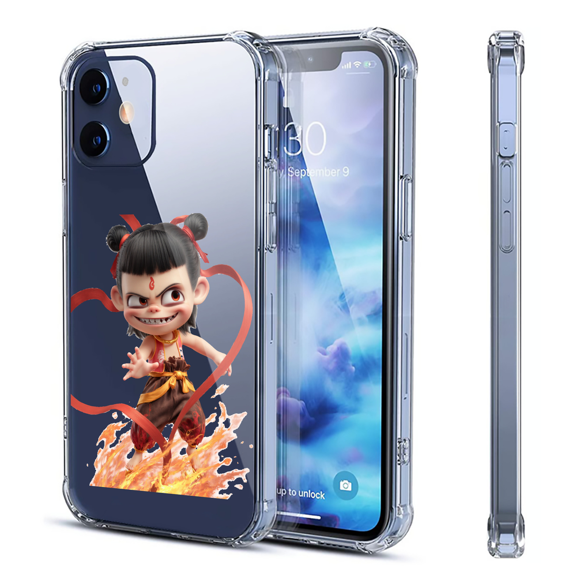（画像用） Ne Zha 2 ナタ 魔童の大暴れ 【iPhone 12シリーズ対応】透明スマホケース（クリアソフトケース）